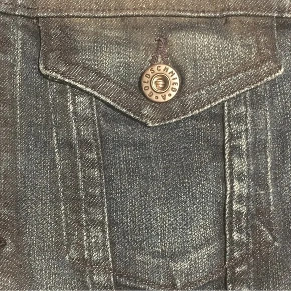 AG Adriano Goldschmied Denim Jacket Dark Blue Jean Crop Stretch Fitted Robyn XS - Picture 14 of 16